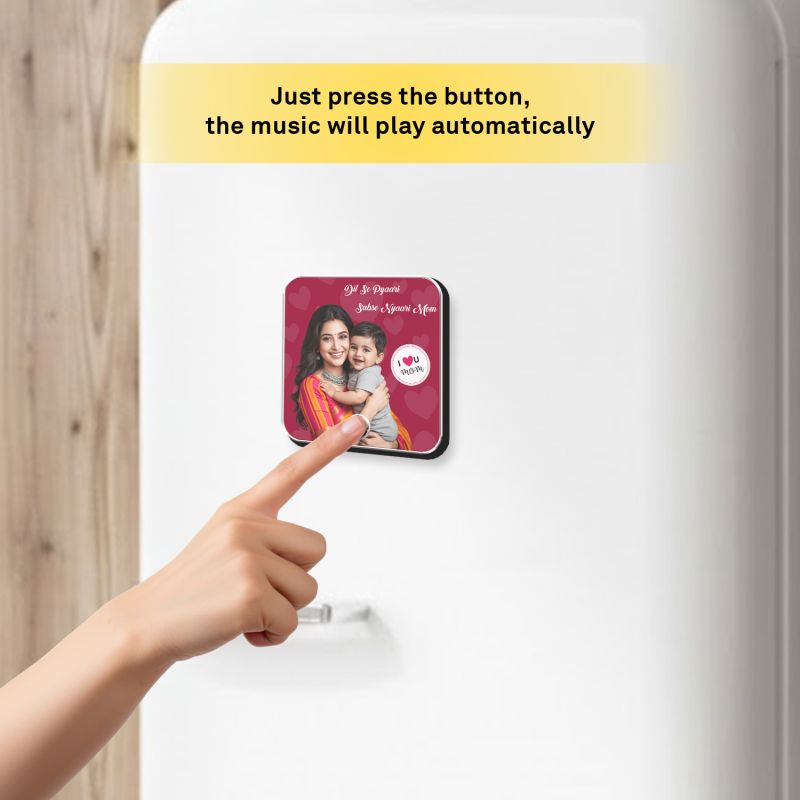 Personalized Musical Fridge Magnet for Mom with Voice Message